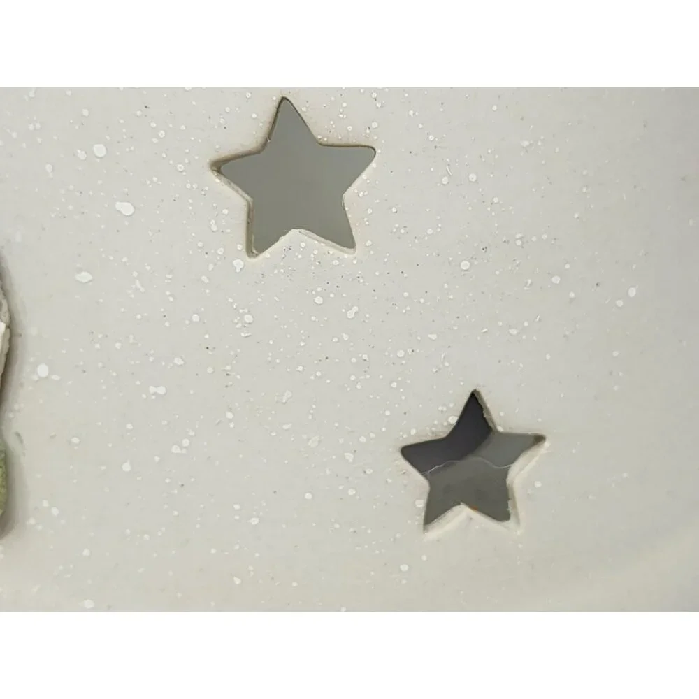 Bless Us All CMI Henton Ceramic Candle Holder‎ Shade Star Cutouts Cottage Design